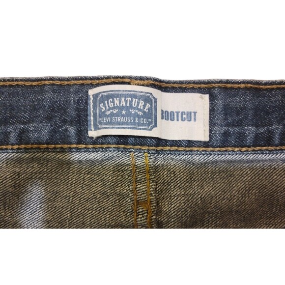 Levi Strauss & Co Signature Bootcut 38x32 Men's Blue Jeans 100% Cotton 5 Pocket - Picture 13 of 16